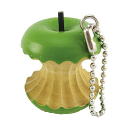 Schlüsselanhänger: grüner angebissener Apfel