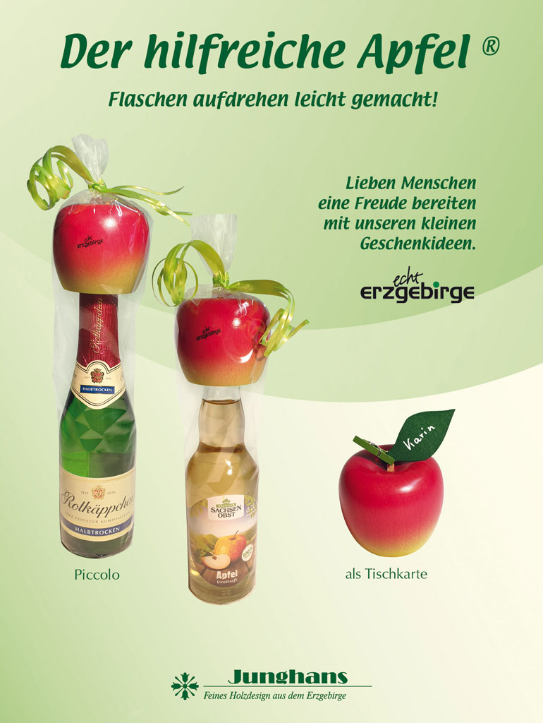 Der hilfreiche Apfel" ® - Flaschenaufdrehhilfe