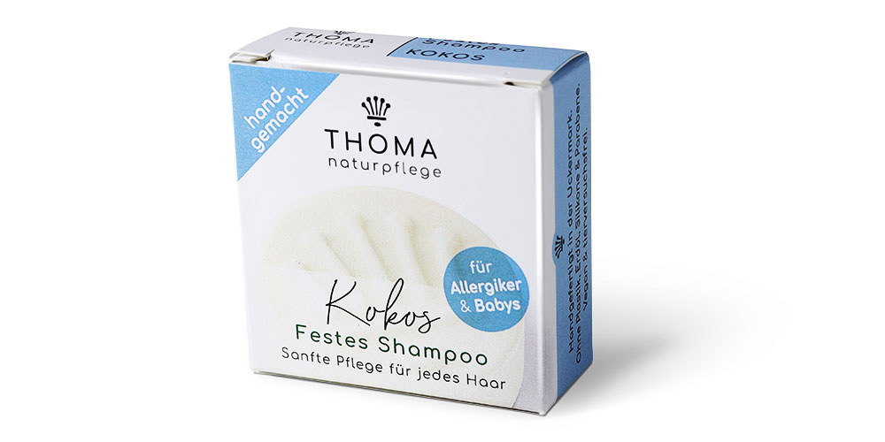 exklusives festes Kokos Shampoo, ohne Duft, vegan