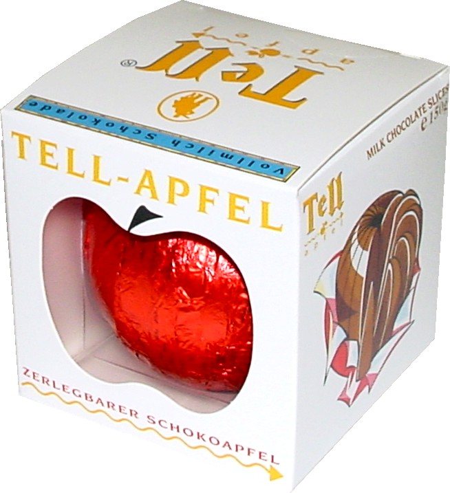 Tell Apfel Vollmichschokolade, 18 Apfelspalten