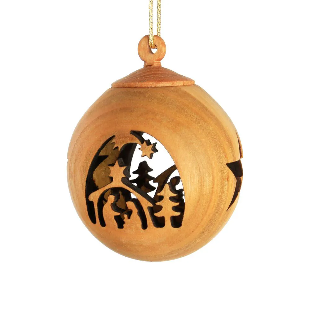 Weihnachtskugel christliches Motiv, zum Aufhängen 6 x 6 x 7 cm