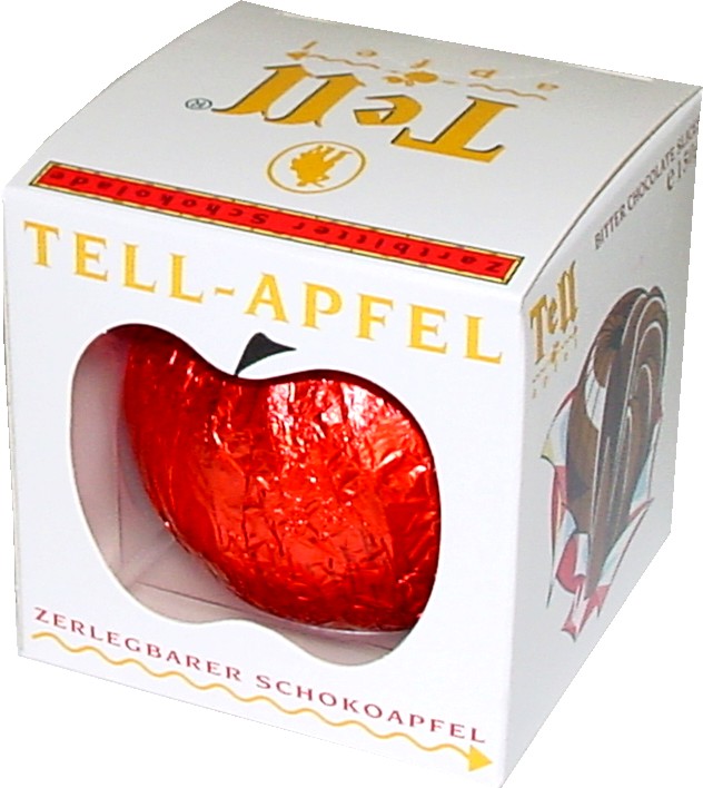Tell Apfel Zartbitterschokolade, 18 Apfelspalten