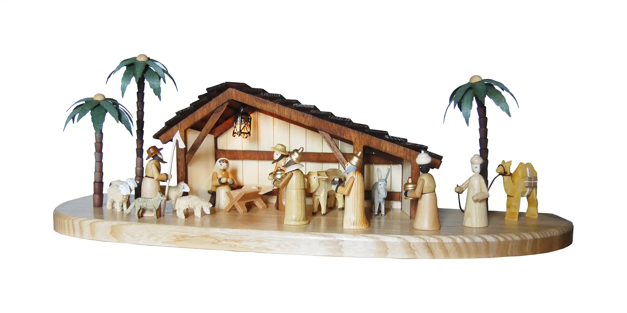 Weihnachtskrippe mit Beleuchtung