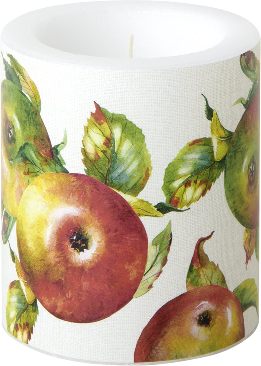 Apfel-Kerze "Herbst", Windlicht, Dekor "APPLE Cream"