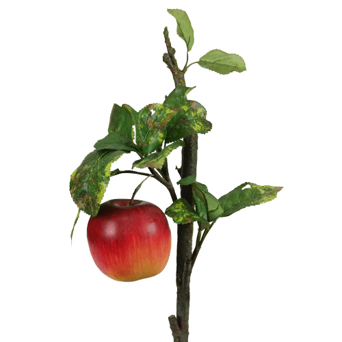 künstlicher Apfelzweig 50cm mit Blättern und Apfel